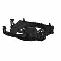 Black plastic cooling fan with multiple blades and mounting brackets designed for offroad vehicle use.