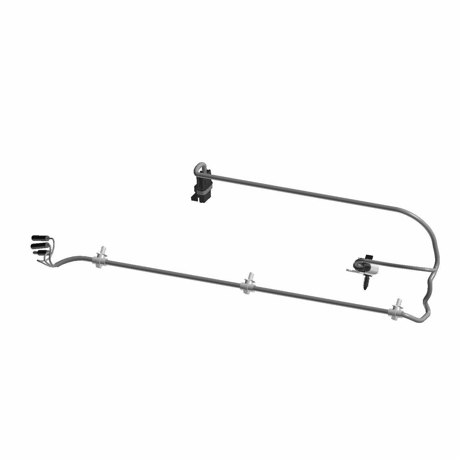 Black metal radio dash harness frame with mounting brackets for Polaris vehicles.