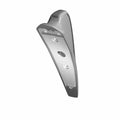Gloss black curved motorcycle headdress panel with smooth finish and pre-drilled mounting holes.