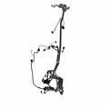 Black metal chassis harness with wiring and connectors for Indian motorcycles, streamlined design.