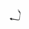 Black metal rear trunk harness with mounting points and wiring connector for Indian motorcycles.