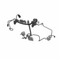 Black metal motorcycle fairing harness with multiple wired connectors and clips designed for 2020 Indian Chieftain and.