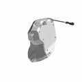 Gray plastic front speaker enclosure with integrated wiring harness for Polaris vehicles.