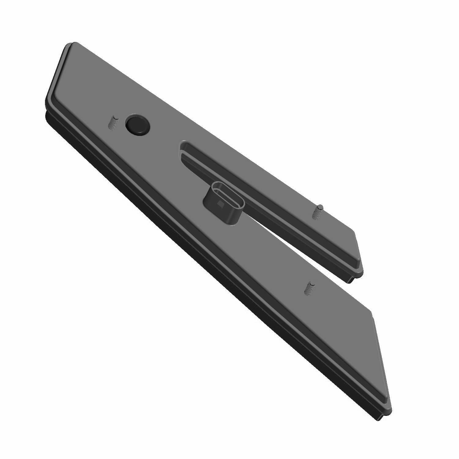 Pair of black polygonal LED lower tail light housings with mounting features for Polaris UTV.