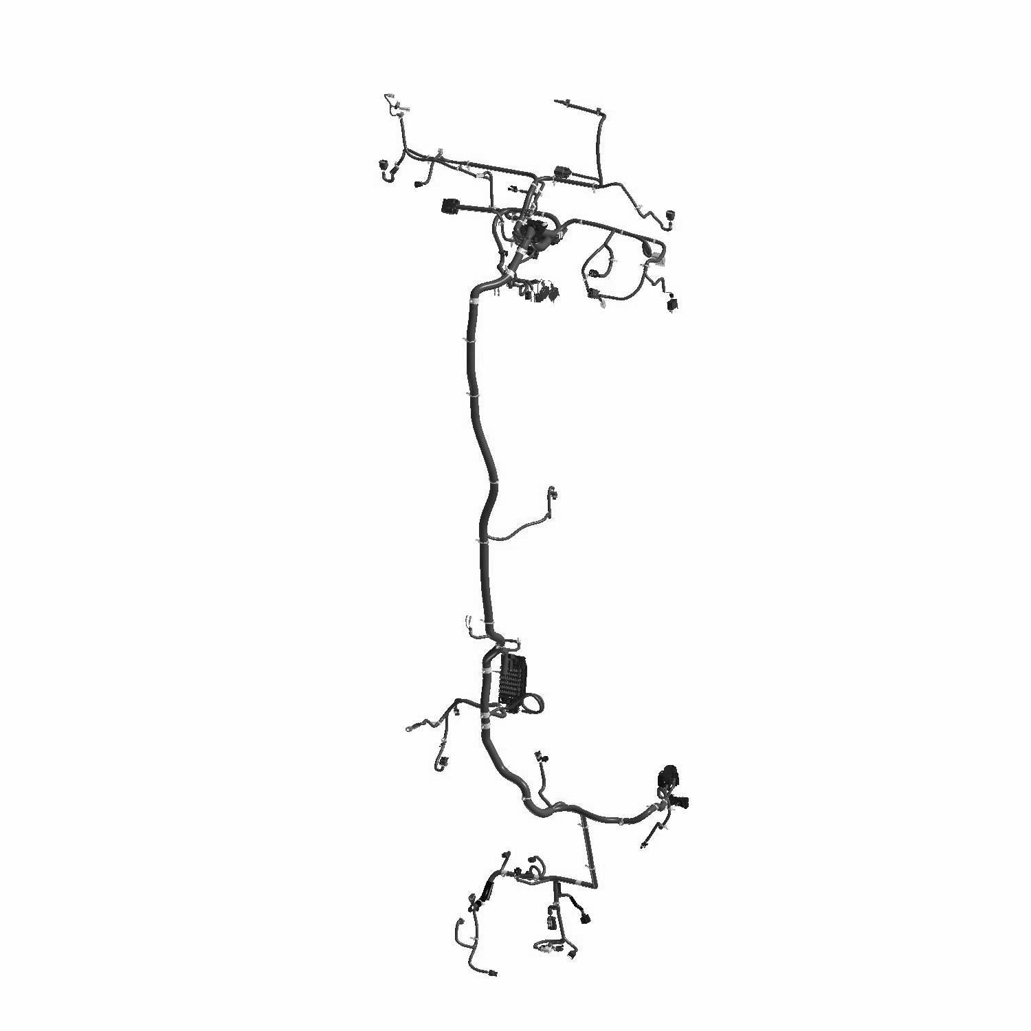 Black automotive chassis harness wiring with multiple connectors and integrated clips, designed for Polaris UTVs.