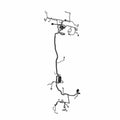 Black automotive chassis harness wiring with multiple connectors and integrated clips, designed for Polaris UTVs.