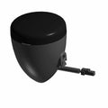 Glossy black rear motorcycle turn signal with integrated wiring harness and mounting bracket.