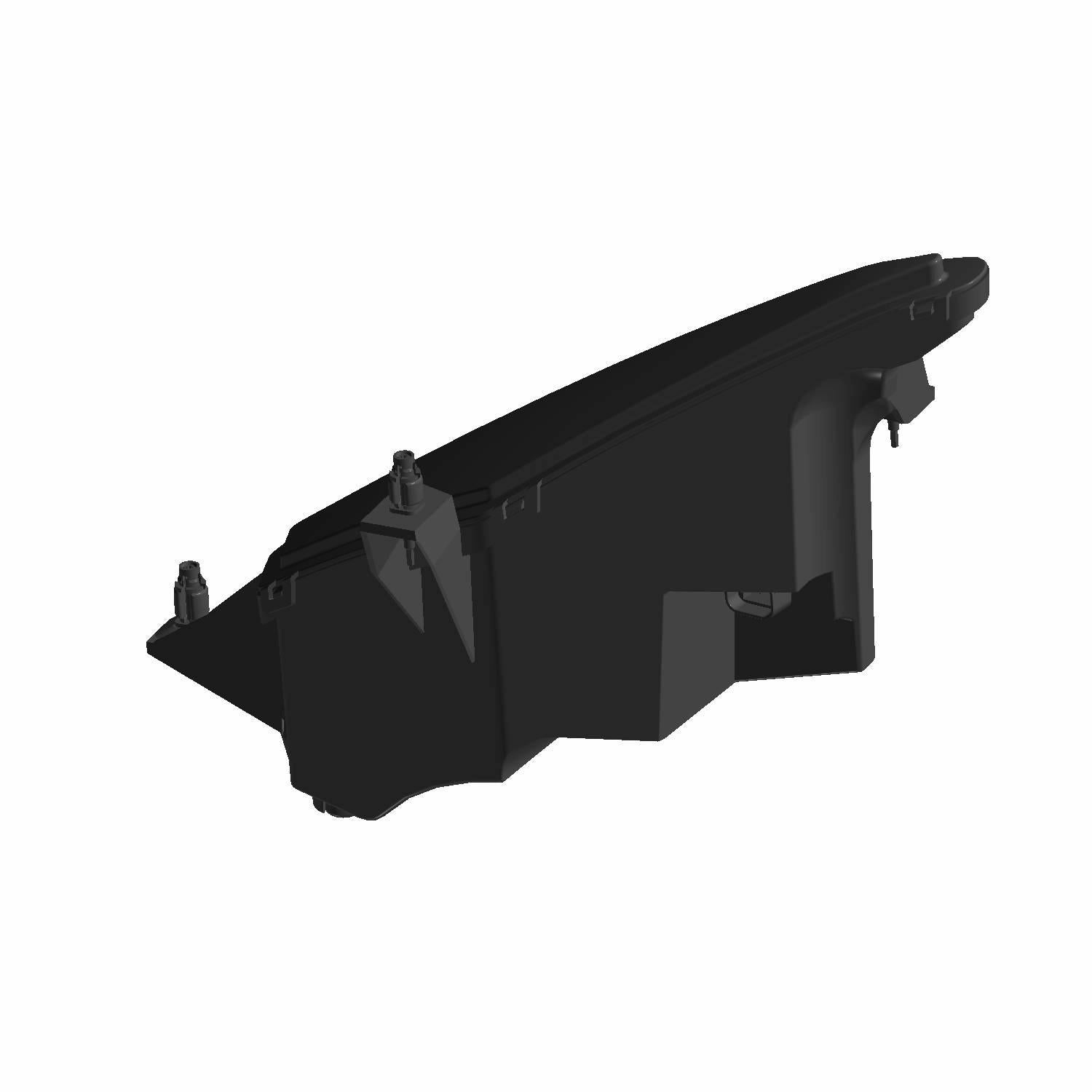 Black plastic right headlight housing for Polaris Ranger XD 1500 models, angular design.