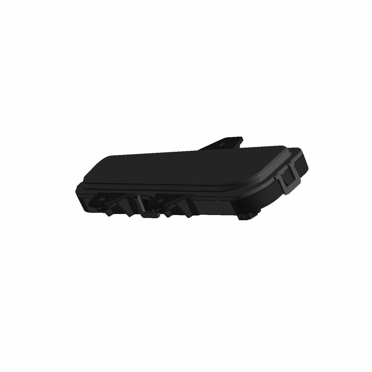 Black rectangular Polaris auxiliary light with mounting bracket and connector ports.