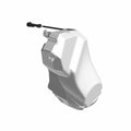 White angular front speaker enclosure for Polaris UTV with mounting hardware.