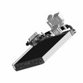 Black rectangular heater coil with attached silver mounting bracket and metal tubing.
