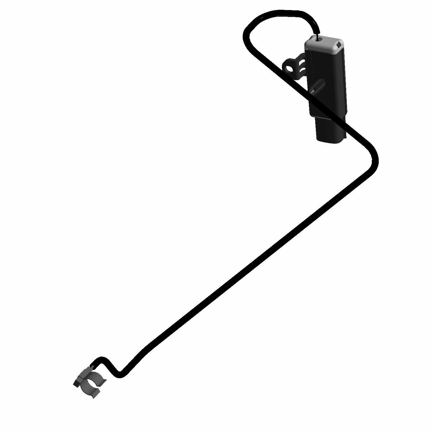 Black metal thermostat sensor module with a rectangular connector and mounting clip, angled rod design.