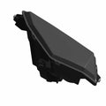 Matte black angular LED headlight housing with clear lens and mounting bracket.