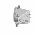 Gray triangular LED headlight housing for Polaris UTV with multiple mounting points and electrical connectors.
