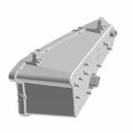 Gray angular LED headlight housing with multiple mounting points for Polaris UTVs.