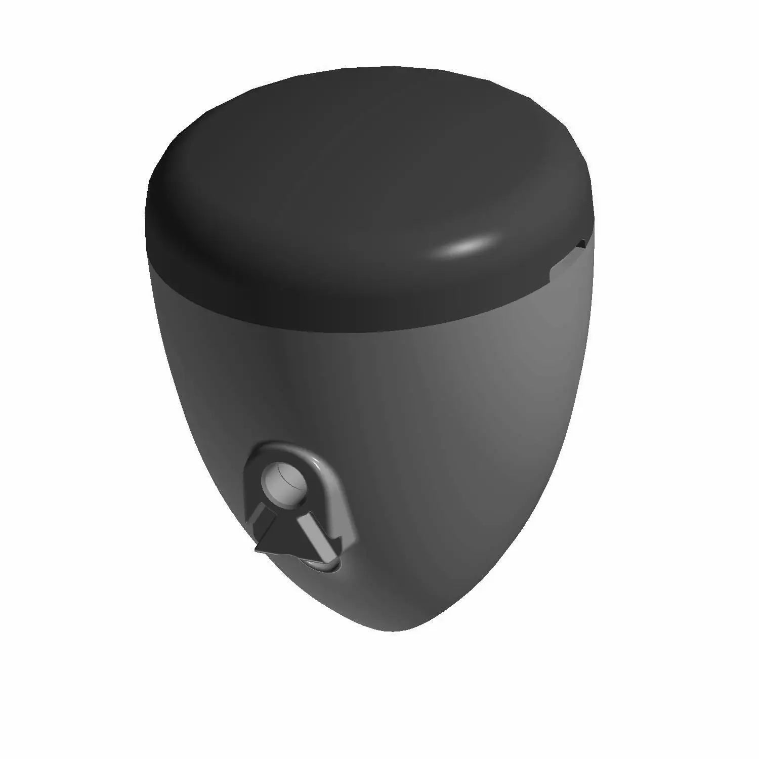 Black rounded LED motorcycle turn signal with integrated mounting bracket.