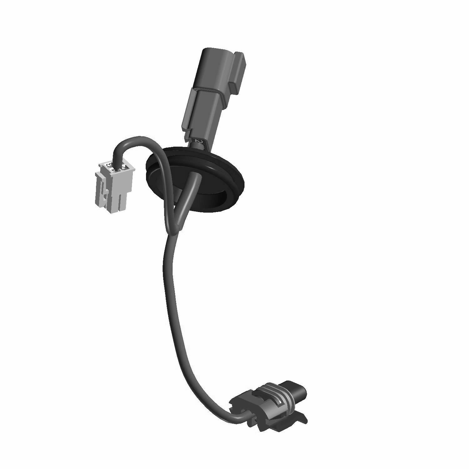 Black plastic dash speaker harness tweeter with two connectors and flexible wiring for Polaris UTVs.