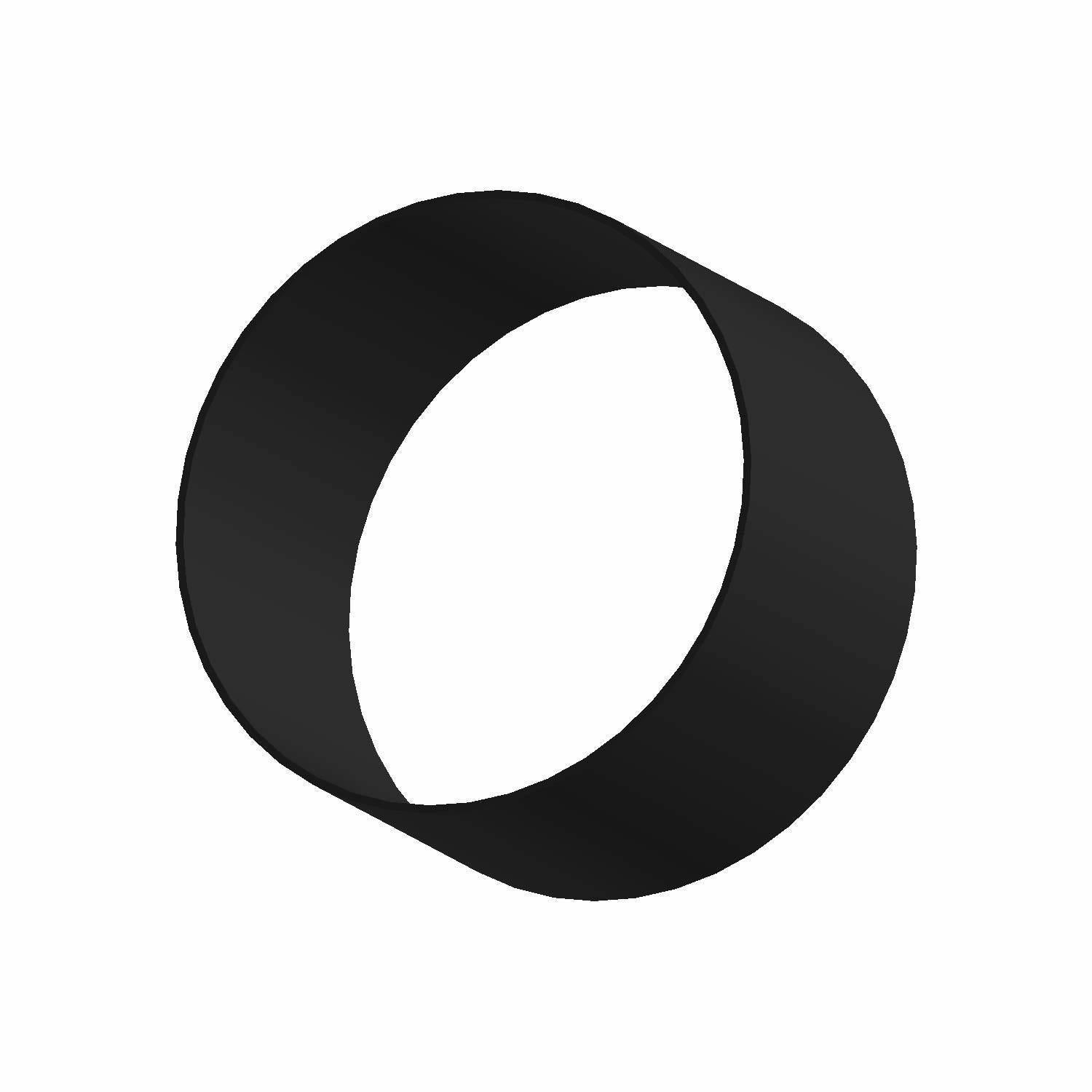 Black circular rubber gasket with smooth surface and uniform thickness.