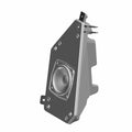 Black and gray angular Polaris rear left speaker with visible cone and mounting holes.