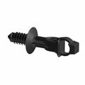 Black plastic cargo box harness clip with screw-in threaded end and circular flange.