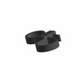 Black plastic cargo box harness base with rounded edges and central cutout slot.