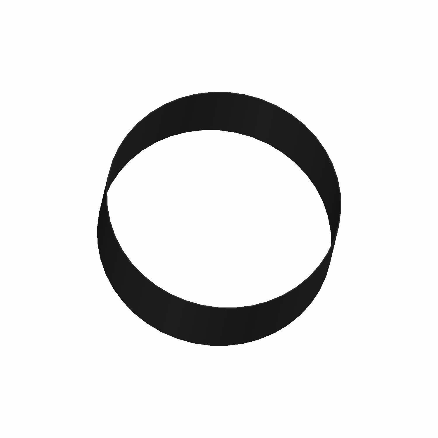 Black flat circular rubber gasket or harness component with smooth surface and uniform width.