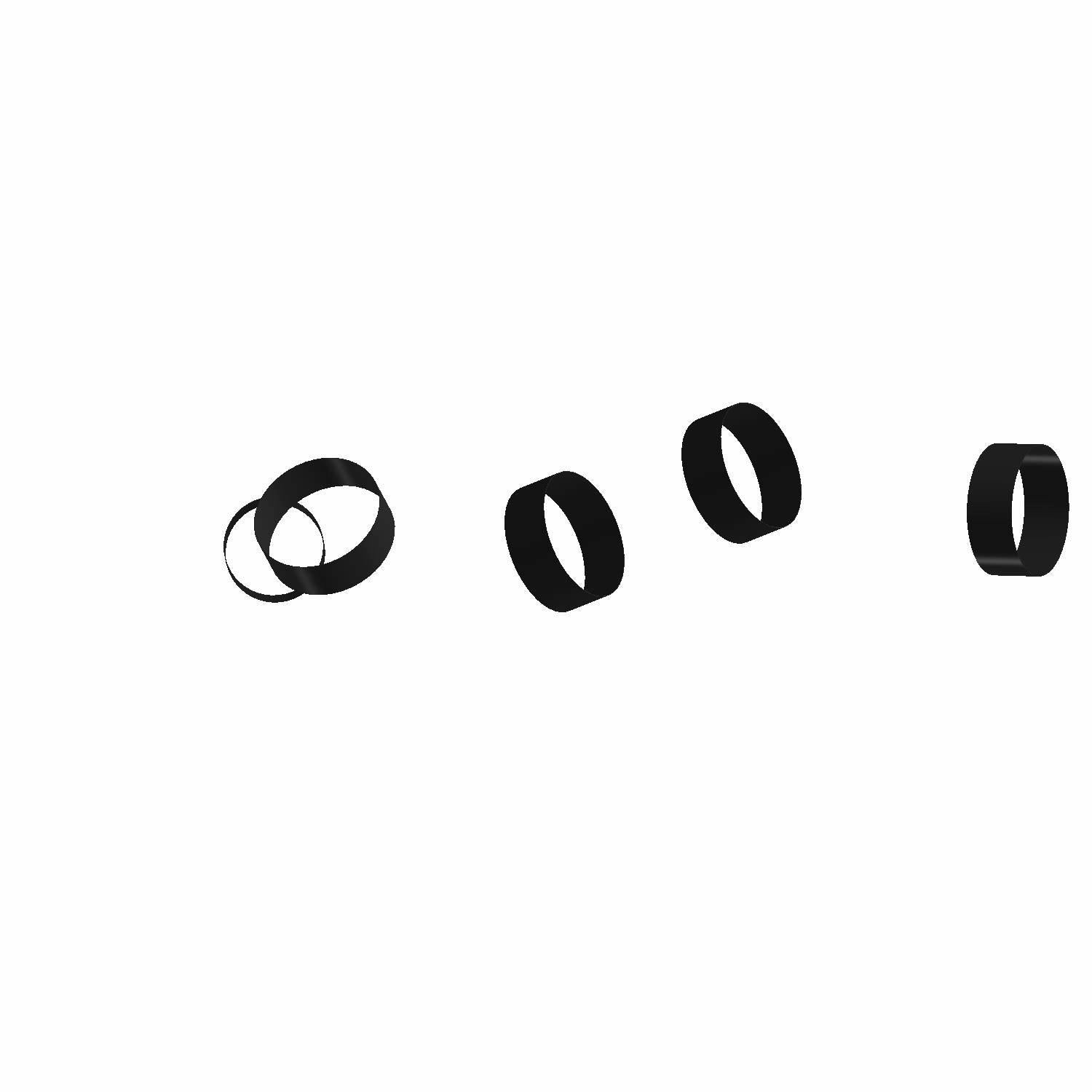 Set of black rubber chassis harness rings for Polaris RZR Pro R Ultimate, smooth finish.