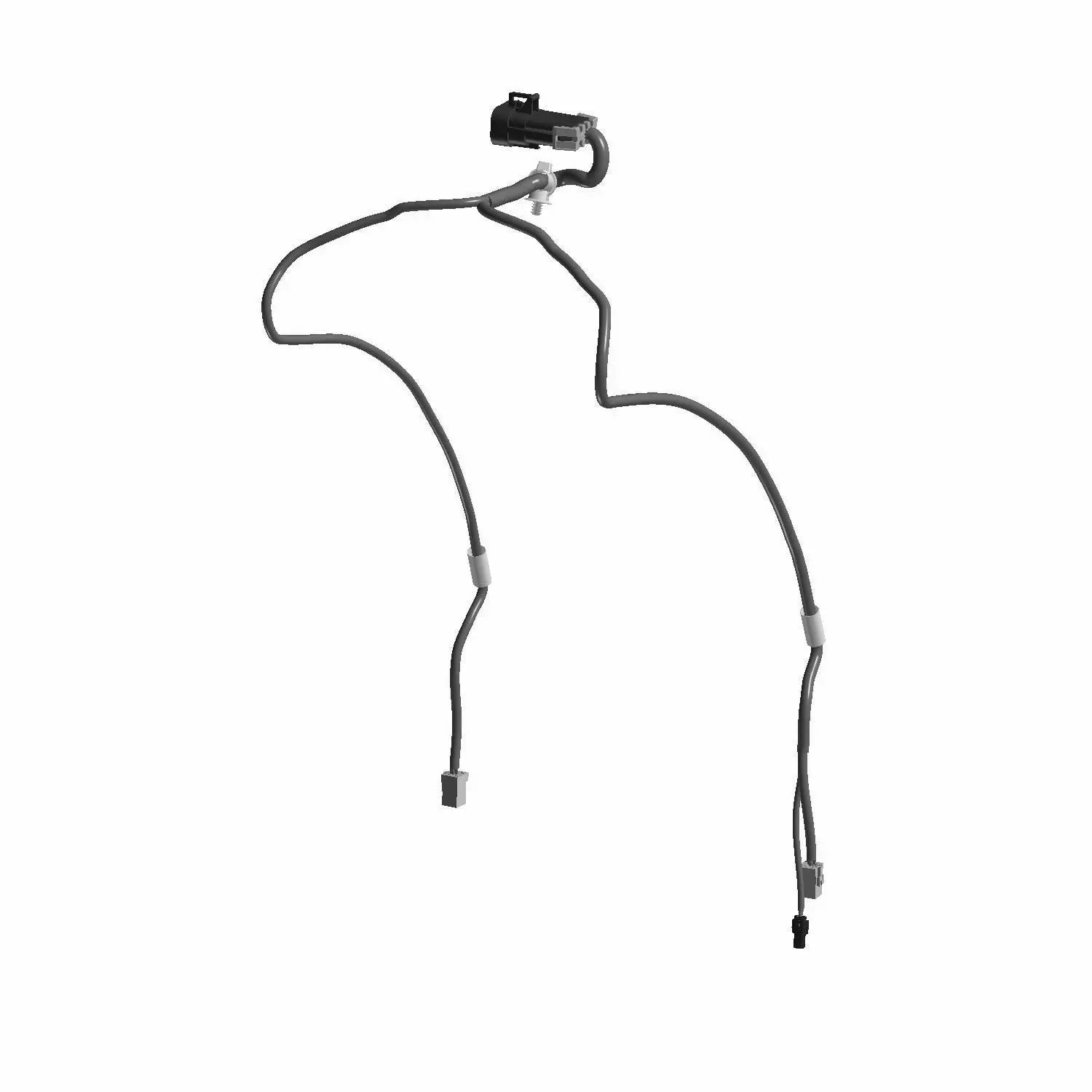 Black electrical tail light harness with connectors and wiring for motorcycle rear lighting.