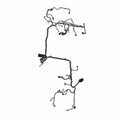 Black molded wiring harness with multiple connectors and branches for Polaris Ranger 570 chassis.