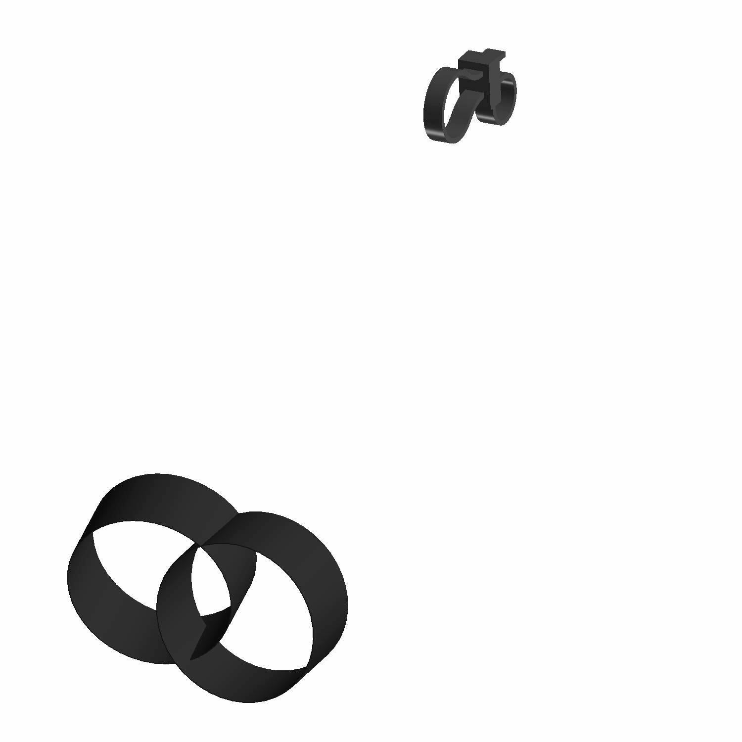 Black flexible chassis harness straps with clip attachment for secure fitting.