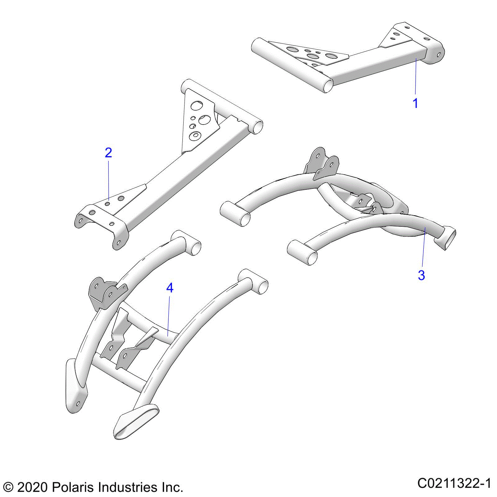 An Image of a Genuine Polaris Parts Schematic Diagram showing the schematic - SUSPENSION: REAR CONTROL ARMS - 2024 POLARIS SPORTSMAN XP 1000 HUNTER EDITION