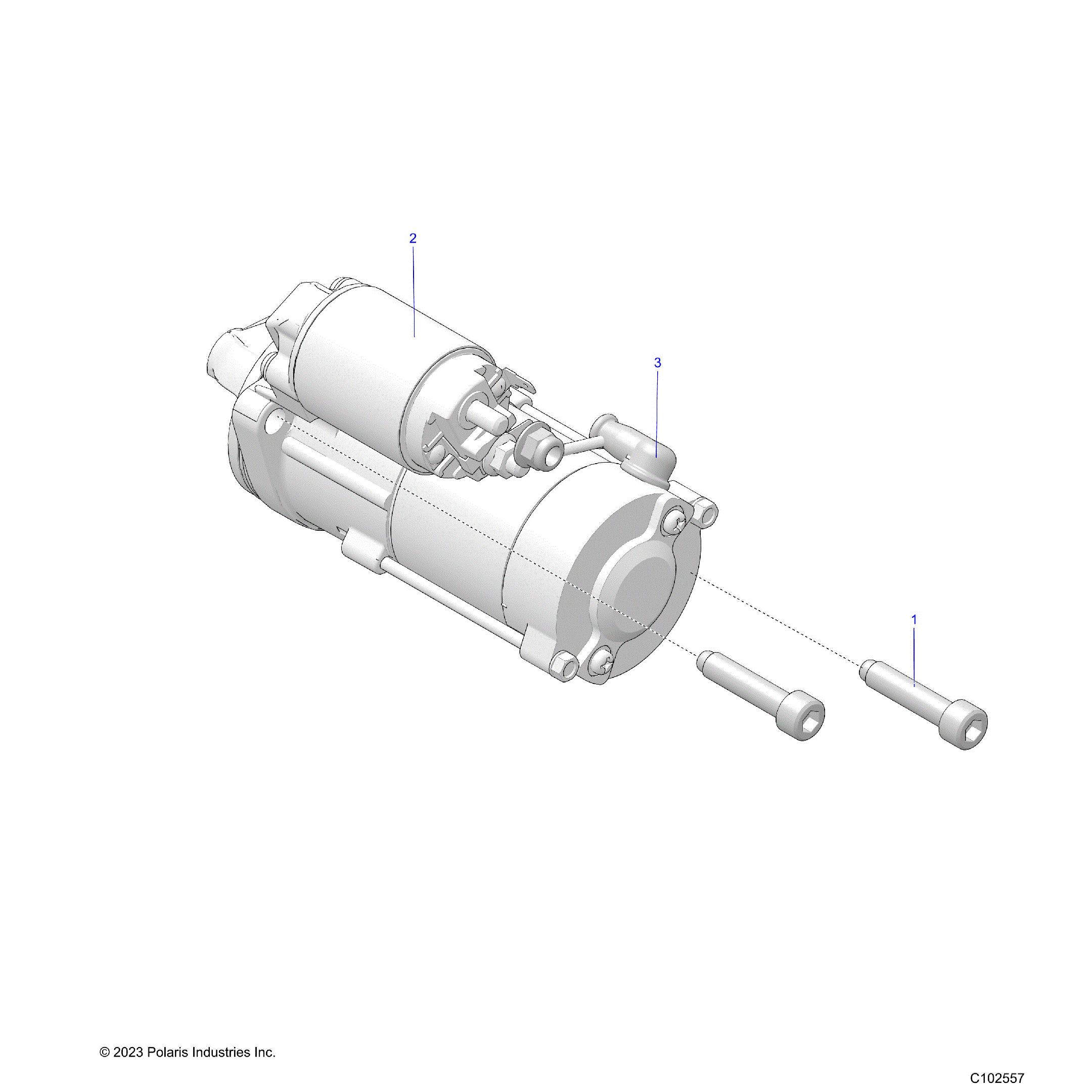 An Image of a Genuine Polaris Parts Schematic Diagram showing the schematic - ENGINE: STARTING SYSTEM - 2026 POLARIS SCRAMBLER XP 1000 S 49S