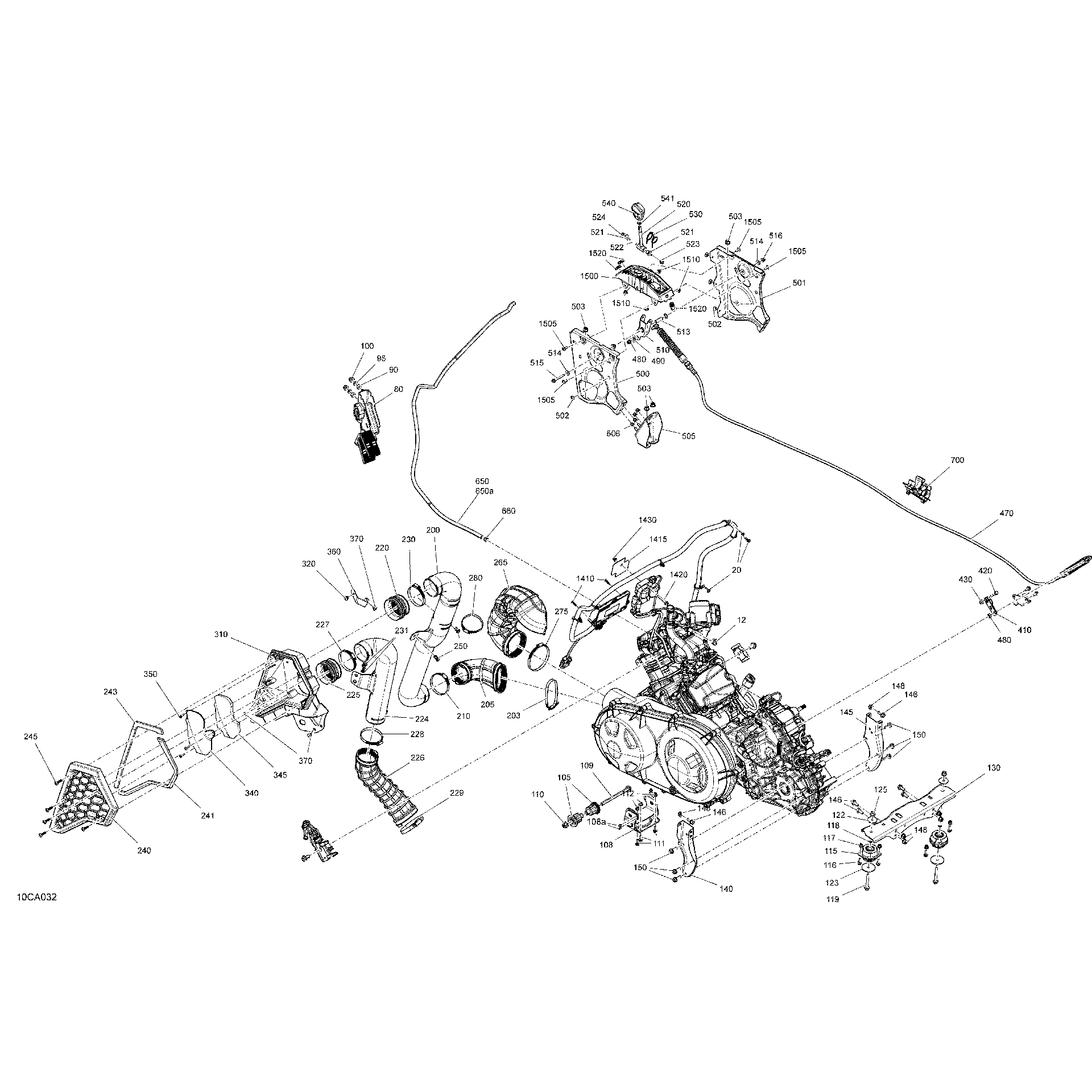 An Image of a Genuine Can-Am Parts Schematic Diagram showing the schematic - ENGINE - SYSTEM