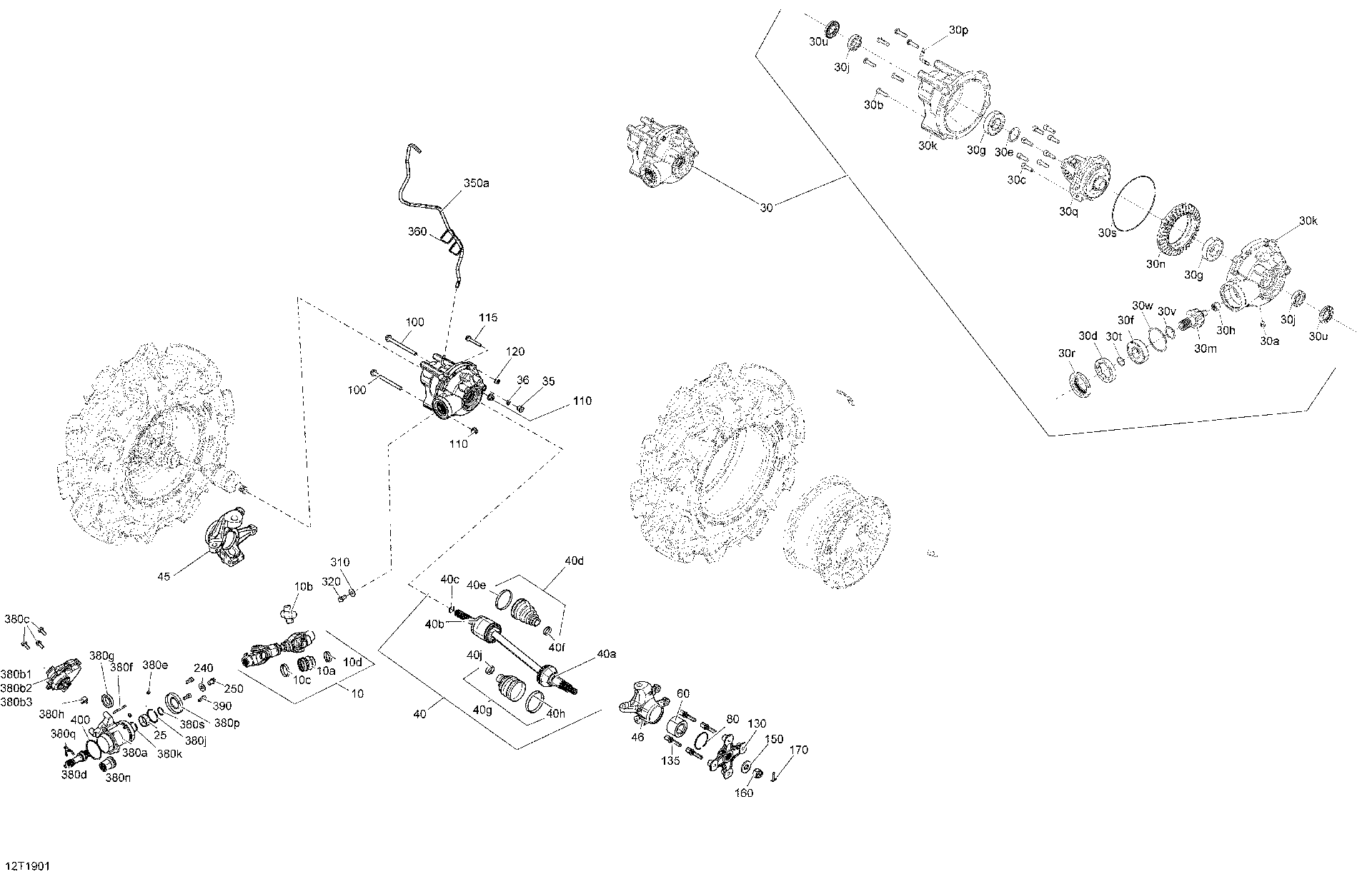 An Image of a Genuine Can-Am Parts Schematic Diagram showing the schematic - FRONT DRIVE - 450 EFI