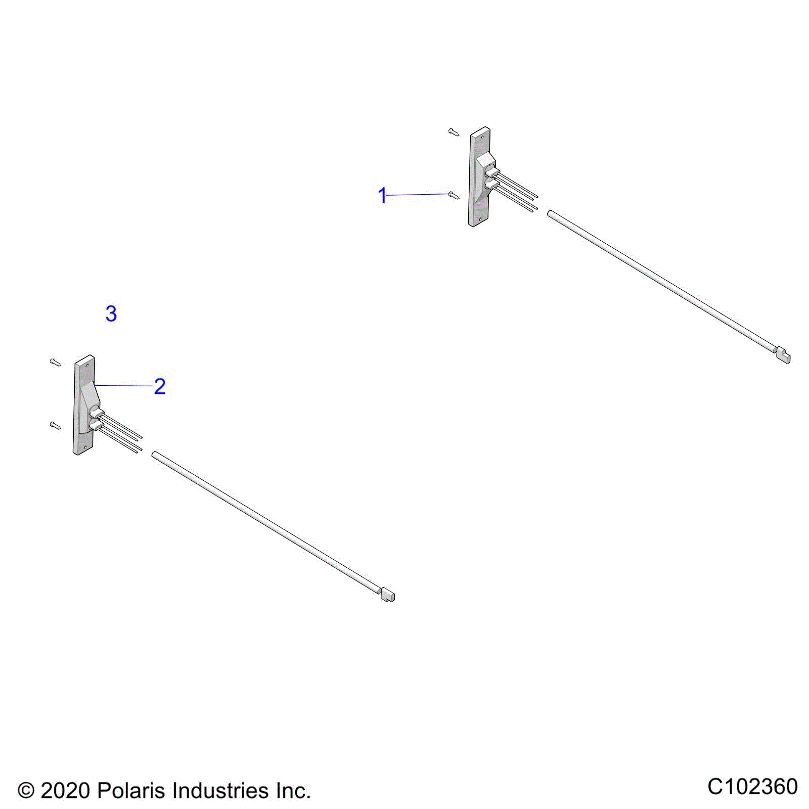 An Image of a Genuine Polaris Parts Schematic Diagram showing the schematic - ELECTRICAL: TAILLIGHTS - 2020 POLARIS SPORTSMAN 570 6X6