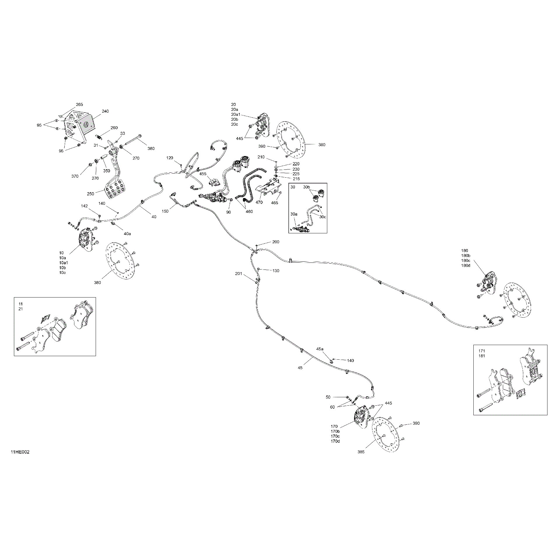 An Image of a Genuine Can-Am Parts Schematic Diagram showing the schematic - MECHANIC - BRAKE SYSTEM