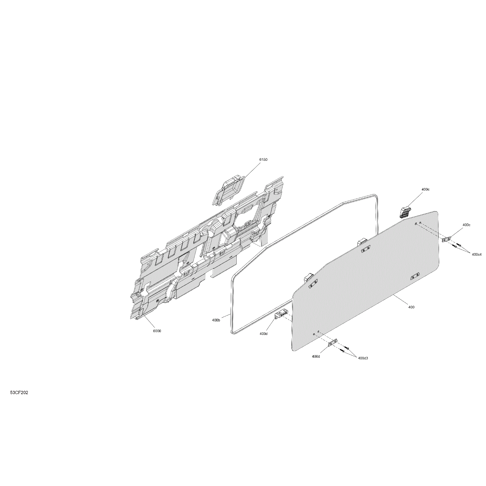 An Image of a Genuine Can-Am Parts Schematic Diagram showing the schematic - ENCLOSURE CAB - BACK WALL