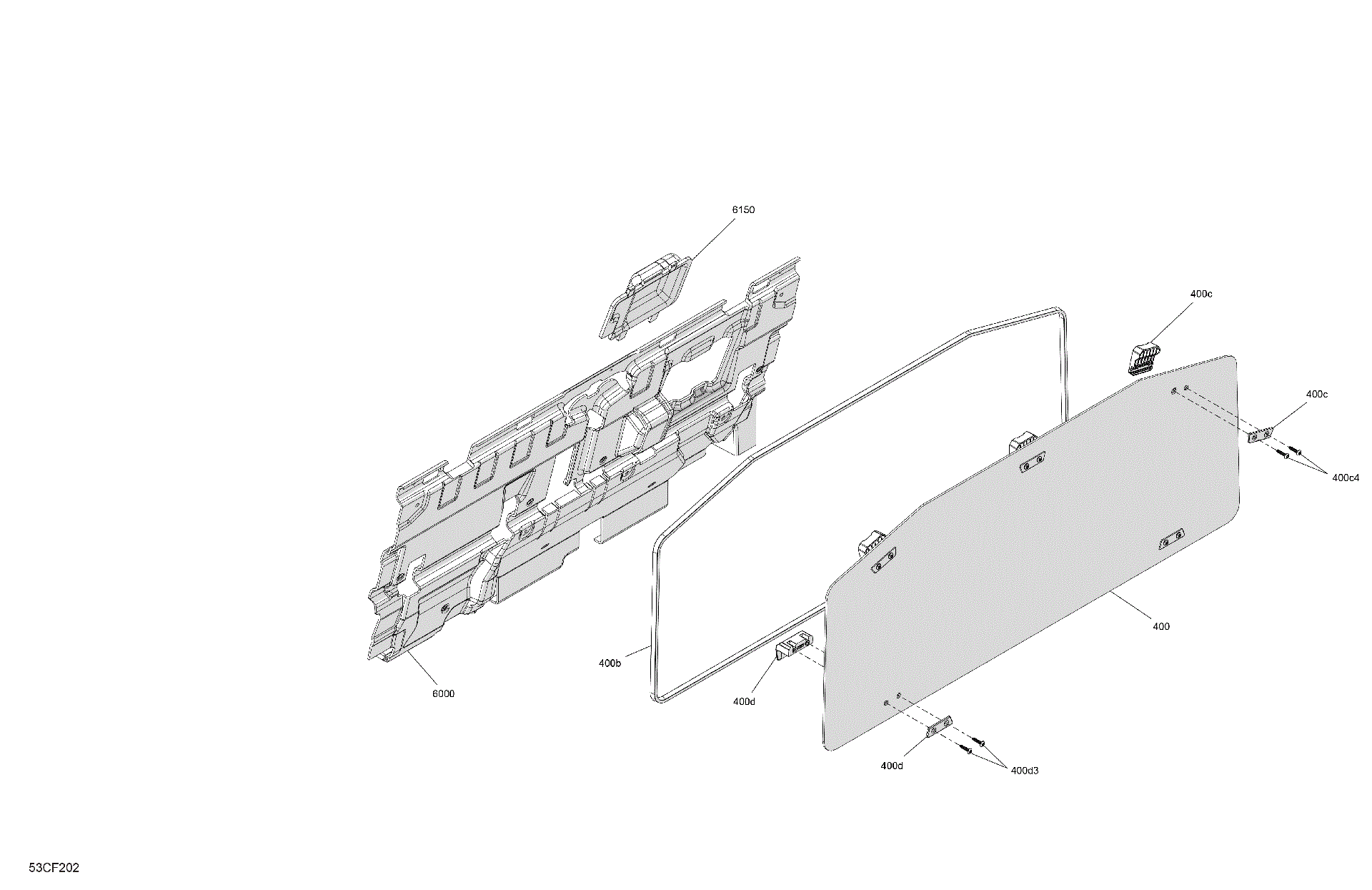 An Image of a Genuine Can-Am Parts Schematic Diagram showing the schematic - ENCLOSURE CAB - BACK WALL