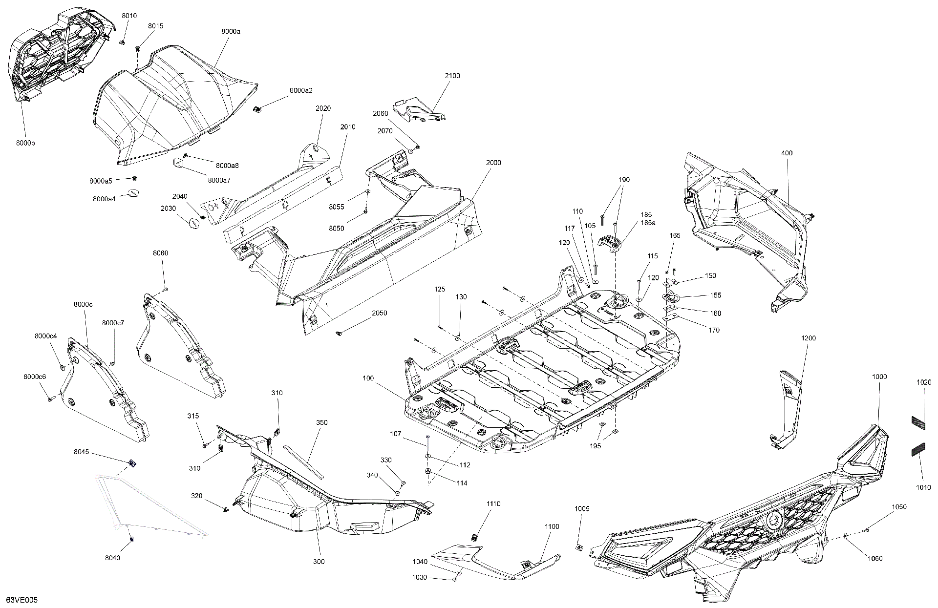An Image of a Genuine Can-Am Parts Schematic Diagram showing the schematic - BODY - CARGO