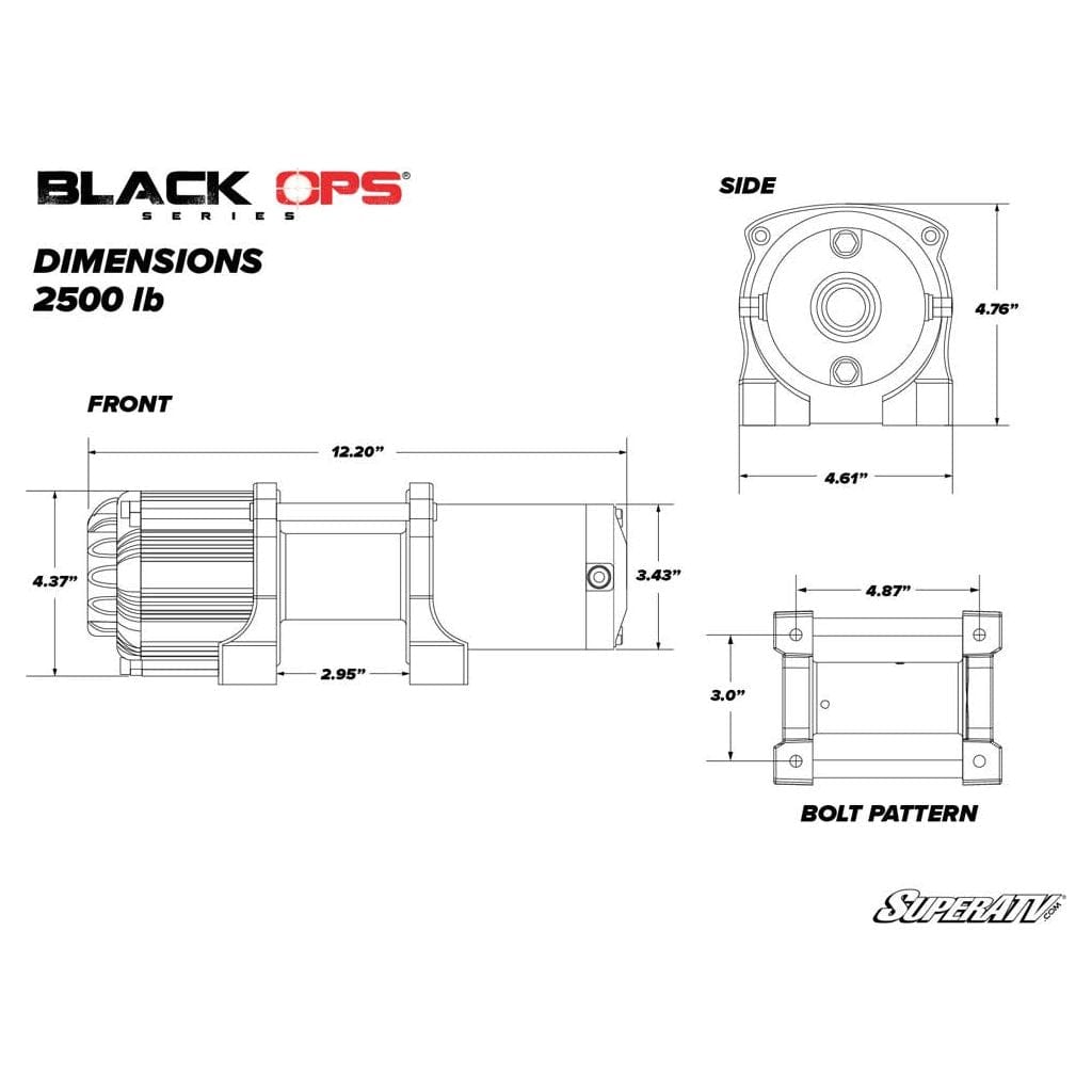 2500 lb. UTV/ATV Winch (With Wireless Remote & Synthetic Rope) by SuperATV WN-2500 2500 Winch WN-2500 SuperATV