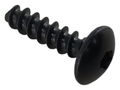 Black Torx-truss screw with rounded head and coarse threads.