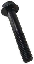 Black hex flange screw M12x70 with threaded shaft and smooth flange head.