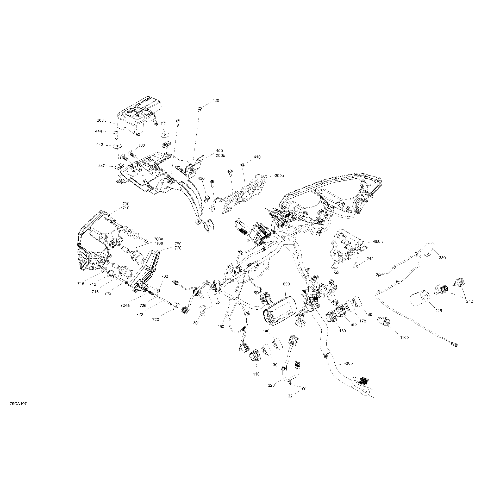 An Image of a Genuine Can-Am Parts Schematic Diagram showing the schematic - ELECTRIC - FRONT SYSTEM - DPS