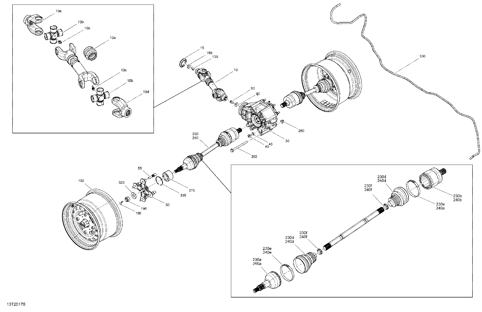 An Image of a Genuine Can-Am Parts Schematic Diagram showing the schematic - REAR DRIVE - COMMON PARTS