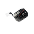 Fuel Pump by Polaris with wiring and filter attached, shown on a white background. This OEM part features a cylindrical metal pump, electrical connector, and black mounting plate—ideal for fuel pump replacement.