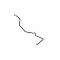 Black metal fuel line rail tubing with multiple angled bends and connector ends for Polaris Ranger vehicles.