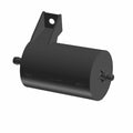 Black cylindrical canister vent filter with mounting bracket and arrow indicators on sides.