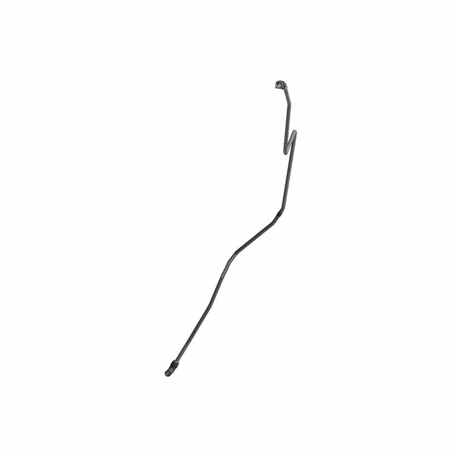 Black curved metal canister purge line tube with connectors on both ends.