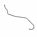 Black metal fuel line with multiple bends and connector fittings on both ends.