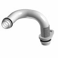 Curved silver metal oil scavenge line tube with textured grip and mounting flange with O-rings.